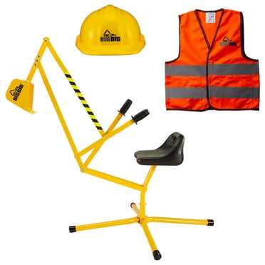 The Big Dig Excavatrice Grue pour Bac à Sable, Ensemble Gilet et Casque Jouet d'Extérieur