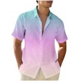 thumbnail image 1 of Chemises pour Hommes, Chemise à Manches Courtes à Col Rabattu Dégradé Mode Décontractée pour Hommes, 1 of 4