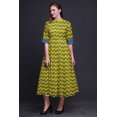 thumbnail image 4 of Bimba Robe-Chemise Mi-Mollet pour Femmes à Manches Retroussables à Imprimé Géométrique Boutonnée - X-Grand, 4 of 5