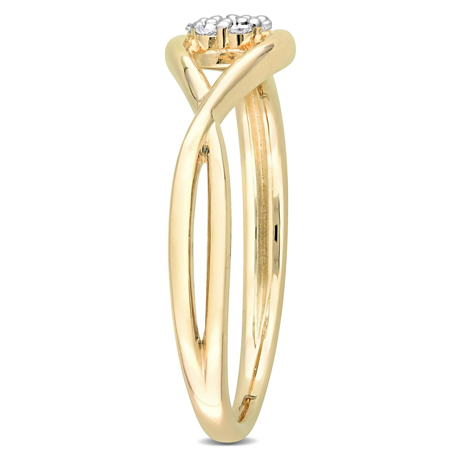 Bague de Promesse infini Miabella d'accent de diamant en Argent Sterling Plaqué Jaune