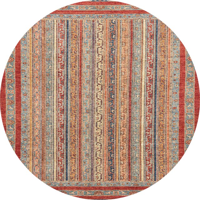 Ahgly Company Tapis d'Intérieur Ronds Abstraits Bruns Abstraits pour Aire, 5 Pieds Rond