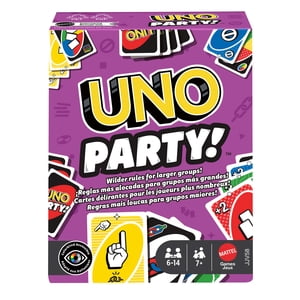 UNO Party Card Game for Large Groups, Kids, Adults & Family Nights, 6 to 14 Players Ages 7+ Years