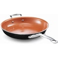 thumbnail image 1 of Gotham Steel Diamond Copper 12 inch Ceramic Nonstick Fry Pan with Helper Handle Dishwasher Safe Cookware, 1 of 5