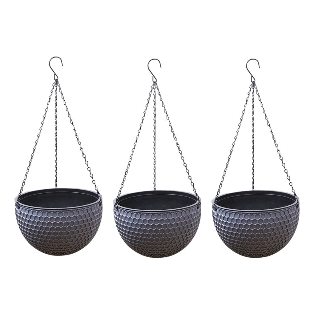 Wweixi 3pieces Stylish Planters For Hanging Pot Flower Plant Hanging Garden grey M 1Set