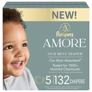 NEW Pampers AMORE, Taille 5, Lbs (20-37 lb), 132 Comte, notre meilleure couche