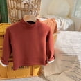 thumbnail image 2 of Boys Tshirts Autumn Winter Warm Trutleneck Long Sleeve Solid Pullover Basic Top Brown 6-7 Years, 2 of 7