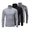 thumbnail image 1 of XUNZOO Chandails à Col Montant pour Hommes 3 Pcs Manches Longues Col Roulé Chandail Hauts Noir&Gris Foncé&Gris TG, 1 of 7