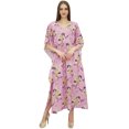 thumbnail image 2 of Bimba Robe Kimono Kaftan Rose pour Femme Été Soirée à Imprimé Floral Maxi-24, 2 of 3