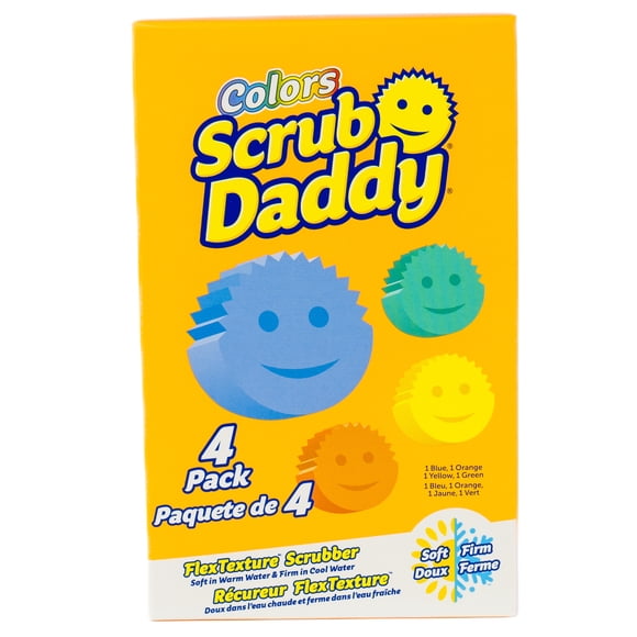 Scrub Daddy Colors Non-Scratch Sponge, 4 Count