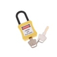 thumbnail image 1 of PL38-KD 38 mm PVC Curved Safety Safety Lock Lockout Padlock Yellow, 1 of 9