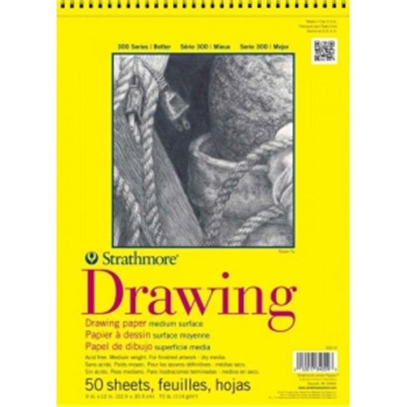 Strathmore ST340-309 9 x 12 in. Wire Bound Drawing Pad, 25 Sheets