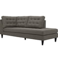 thumbnail image 2 of Modway Empress Upholstered Polyester Fabric Right Facing Chaise in Granite, 2 of 5