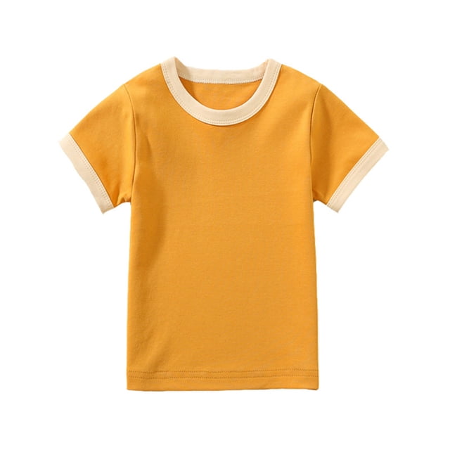 Chandails pour Filles Tout-Petits Enfants Garçons Filles Mode Confortable Couleur Unie Col Rond Manches Courtes Haut