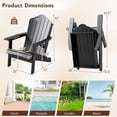 thumbnail image 3 of Gymax 4PCS Patio Folding Adirondack Chair Weather Resistant Cup Holder Yard Black, 3 of 10