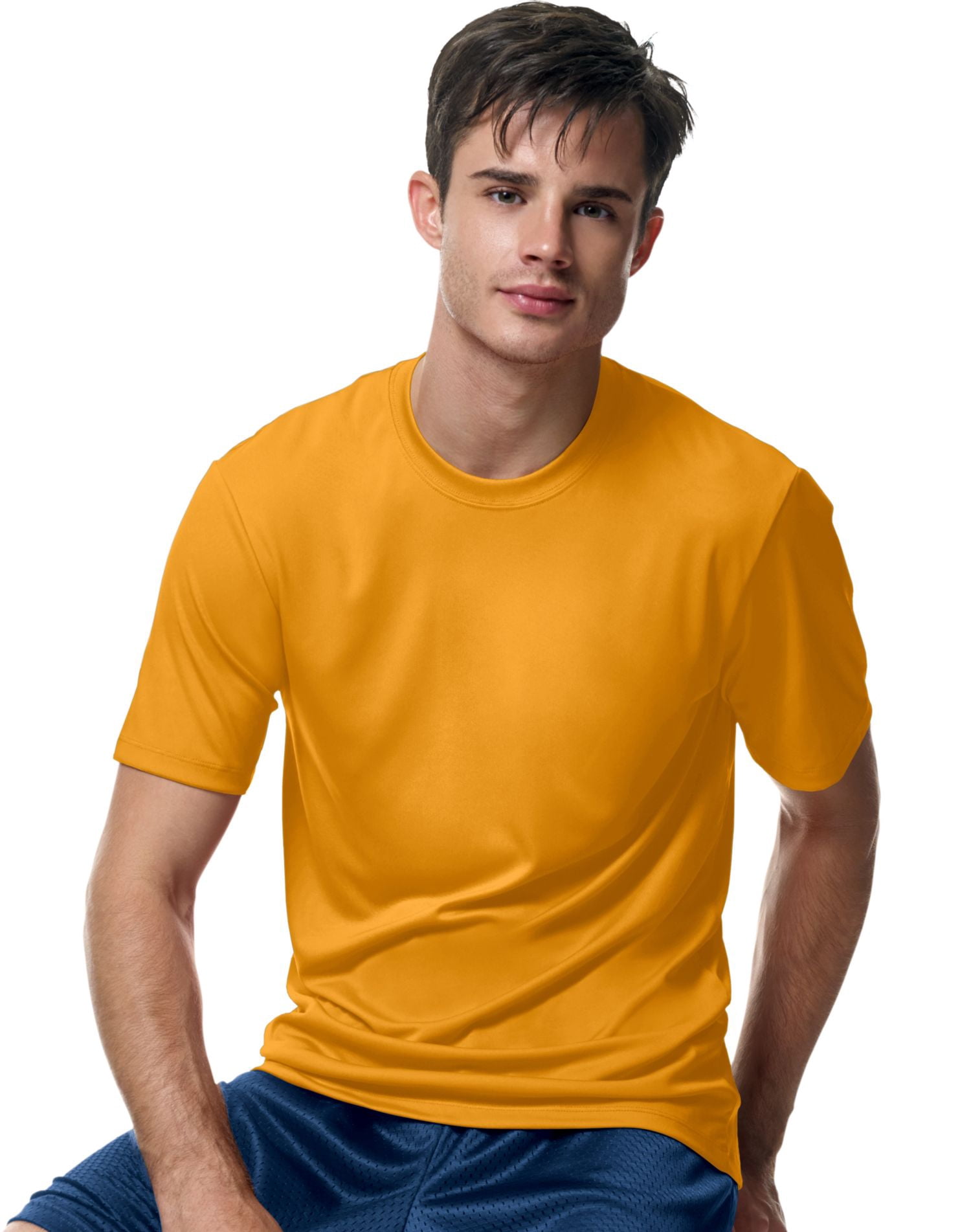 Hanes Cool DRI TAGLESS Men`s T-Shirt, M, Gold