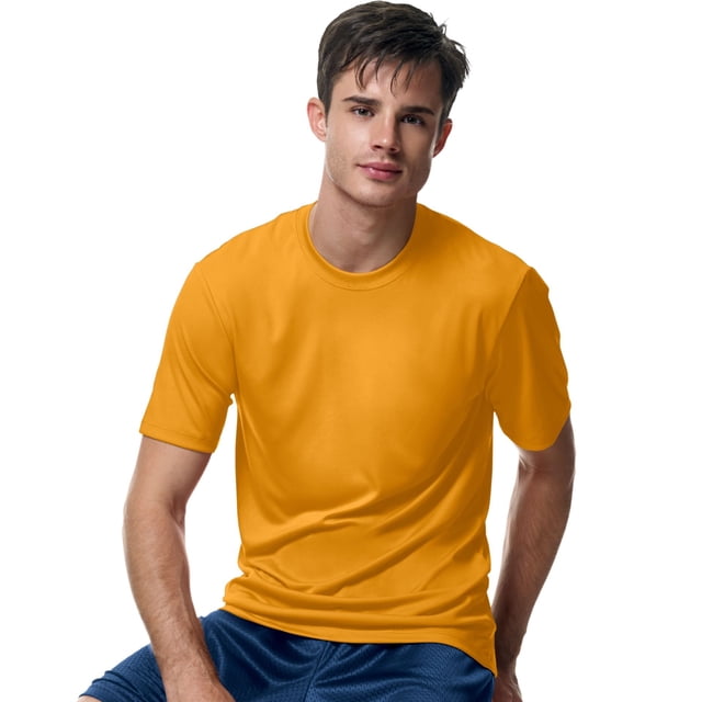 Hanes Cool DRI TAGLESS Men`s T-Shirt, L, Gold