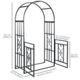thumbnail image 3 of Outsunny 6.7 FT Steel Garden Arch with Gate Outdoor Courtyard Lawn Backyard, 3 of 10