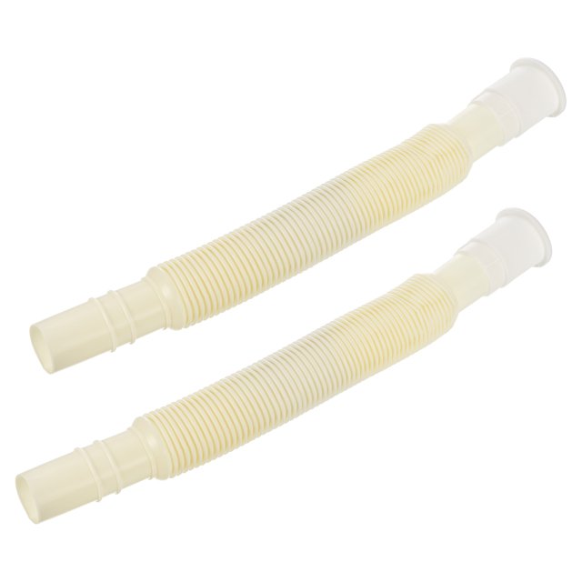 Unique Bargains Plastic Drain Pipe Expandable Sink Tubing Flexible Drainage Pipe White 2 Pack