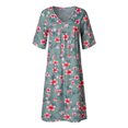 thumbnail image 3 of Birdeem Womens Casual V-Neck Printed Short Sleeved Dress, 3 of 7