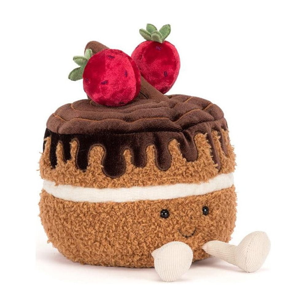Jellycat Amuseables Glacy Chocolate Cake Exclusive Plush Toy, Soft