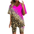 thumbnail image 1 of Ensembles pour Femmes Ensembles 2 Pcs Mode d'Été Décontractée pour Femmes Haut à Manches Courtes à Col en V Ensemble Short Tenues pour Femmes Ensembles 2 Pcs en Liquidation, 1 of 3