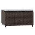 thumbnail image 3 of vidaXL Garden Footrest with Cushion Brown Poly Rattan, 3 of 4