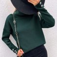 thumbnail image 4 of Yuyuzo Womens Sweater Long Sleeve Pullover Turtleneck Tops with Button Cuff Winter Fall Casual Solid Color Sweaters, 4 of 5