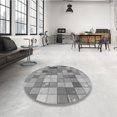 thumbnail image 4 of Ahgly Tapis d'Intérieur Lavable en Machine Carré Transitionnel Gris Fumé, 7 Pieds Carré, 4 of 7