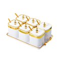 thumbnail image 3 of simhoa Divided Dried Fruit Plates Nuts Storage Tray Multipurpose for Cafe Shop Home White 6 Grids, 3 of 8