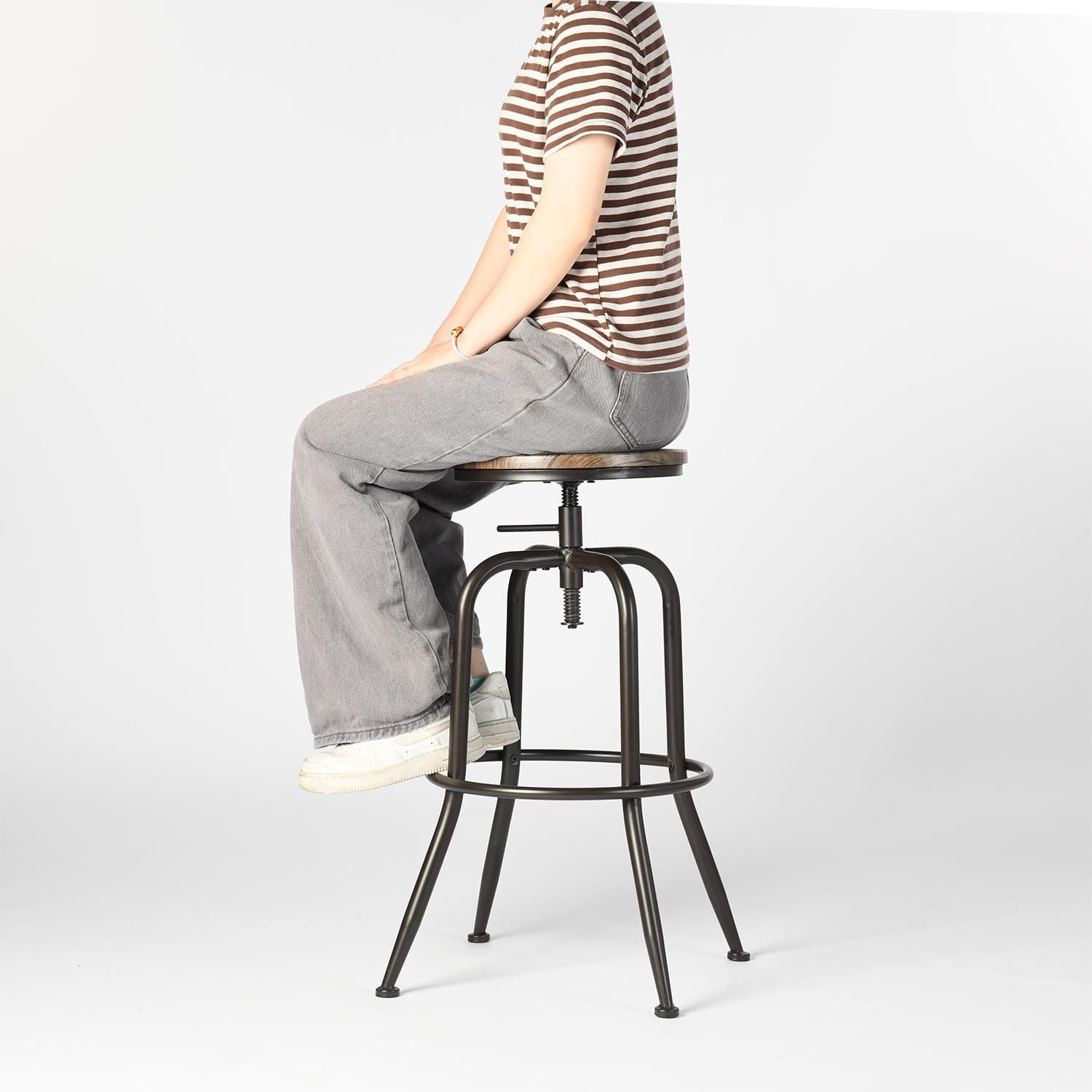 Homy Casa Chaise d’ordinateur rembourrée brune, effet suède, pivotante, avec accoudoirs, hauteur réglable et roulettes