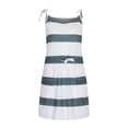 thumbnail image 4 of yoeyez Robe d'Été pour Femmes Robes d'Été pour Femmes avec Poches Robe T-Shirt à Rayures Robe Sans Manches à Cordon Robe Décontractée à Taille Nouée Robe d'Été Liquidation Aubaines Solde, 4 of 7