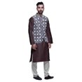 thumbnail image 2 of Atasi Ensemble de Pyjama Kurta Churidar Ethnique avec Veste Nehru Imprimée pour Hommes, 2 of 3