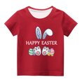 thumbnail image 1 of Chemises pour Filles Tout-Petits Enfants Garçons Filles Imprimé Ufs de Pâques Col Rond Manches Courtes, 1 of 1