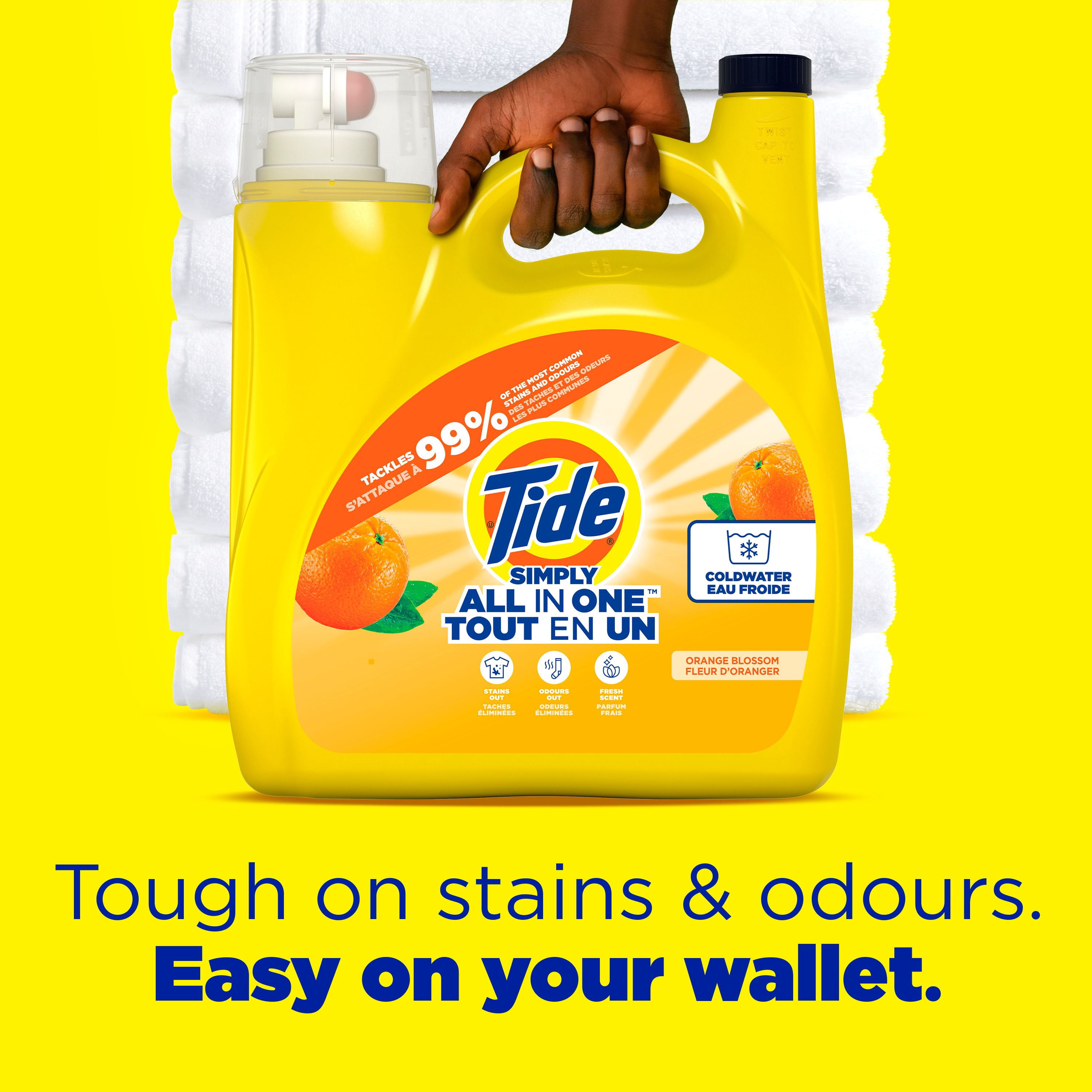 Tide Simply All-In-One Liquid Laundry Detergent, Orange Blossom Scent, 107 Loads, 4.16 L