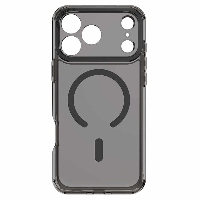 Avana Ice MagSafe Case Ash for iPhone 17 Pro, clear ash-tinted phone case with precise cutouts for triple camera and sensors, MagSafe compatible with strong internal magnets, made from 100% recycled materials, offering 10 ft drop protection, antimicrobial shield, and self-healing scratch resistance.