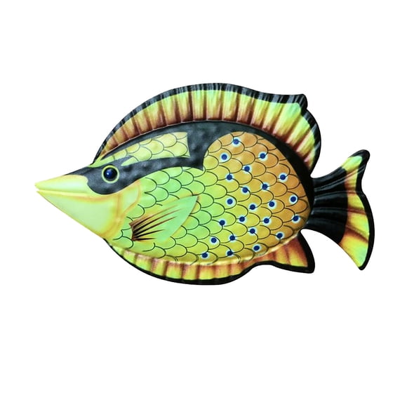 Mikilon Décoration Suspendue Poisson en Fer Décoration Artisanale de Jardin et de Maison Suspension Murale Poisson
