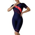thumbnail image 1 of Womens Bikini Swimsuits Color Block Rash Guard Upf 50 Surf Suit Knee Length Tankinis Swimwear for Women C, 1 of 3