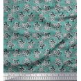 thumbnail image 1 of Soimoi Poly Georgette Fabric Leaves & Floral Block Print Fabric by Yard 52 Inch Wide, 1 of 3
