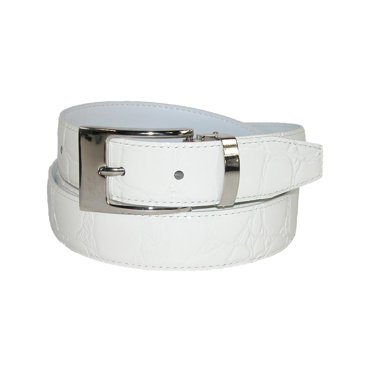 CTM® Leather Croc Print Dress Belt with Clamp On Buckle (Men's Big & Tall)