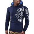 thumbnail image 2 of Chandails en Molleton à Capuche pour Hommes Chandails en Molleton Décontractés à Capuche pour Hommes Totem Créatif Impression Argentée Chaude Chandail en Molleton Athlétique Tops à Capuche pour Gym, 2 of 5