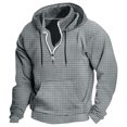 thumbnail image 1 of RXIRUCGD Hommes Décontracté Mode Uni Manches Longues Hauts Blouse Chandail à Capuchon Chandails, Gris, Taille : 2TG, 1 of 5