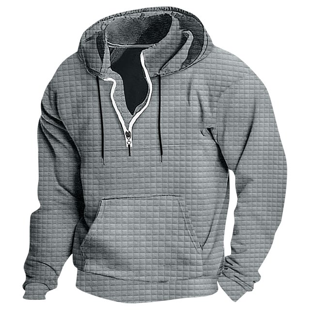 RXIRUCGD Hommes Décontracté Mode Uni Manches Longues Hauts Blouse Chandail à Capuchon Chandails, Gris, Taille : 2TG