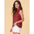 thumbnail image 4 of INSPIRE CHIC Chemise Sans Manches à Col Pointu à Simple Boutonnage pour Femme, 4 of 6