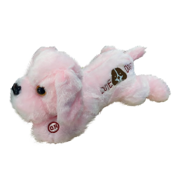 Pink Luminous Papa Dog Plush Toy, With Led Lights Soft Material Stuffed Animal Doll