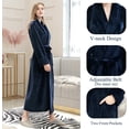 thumbnail image 4 of Womens Long Robe Soft Fleece Fluffy Plush Bathrobe Ladies Winter Warm Housecoat, 4 of 6