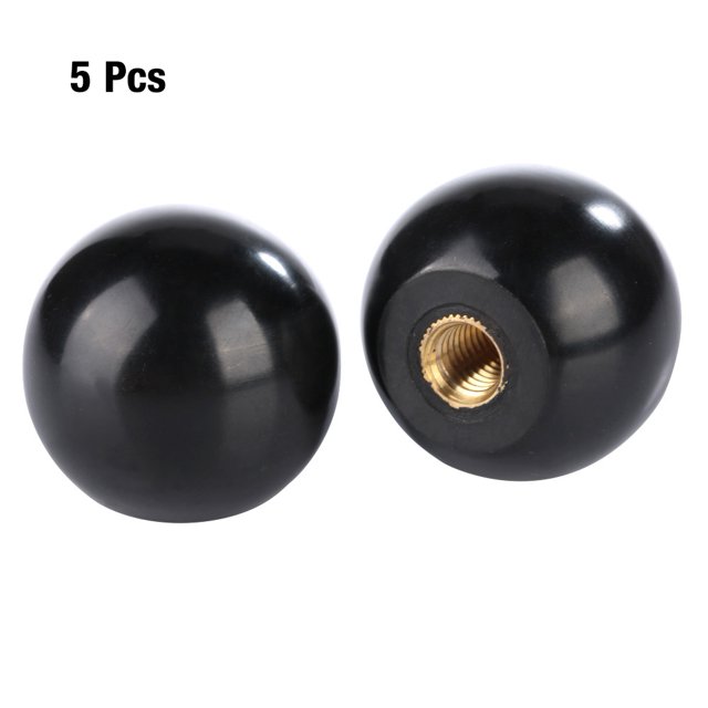 Ball Knob, 5Pcs BM6x25 Spherical Handle Gear Lever Knob Machine Tool Replacement Copper Insert