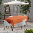 thumbnail image 2 of Vargottam Indoor/Outdoor Tablecloth 58" x 120" Inch Rectangular Tablecloth with Umbrella Hole & Zipper, Waterproof Patio Table Cloths, Spring/Summer Table Covers for Backyard /BBQs - Coral Orange, 2 of 6