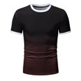 thumbnail image 2 of BOBOGOJP T-Shirts à Col Rond pour Hommes, Manches Courtes, Coupe Ajustée (Brun, 3TG), 2 of 4