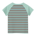 thumbnail image 5 of Économies d'Été! SROBPTY T-Shirts à Manches Courtes pour Tout-Petits, Garçons Tout-Petits Mode Col Rond à Rayures Imprimé Manches Courtes Vert Menthe, 7 Ans, 5 of 5
