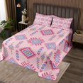 thumbnail image 2 of Aztec Quilt Set Twin Geometric Bedspread Set For Teens Young Southwest Coverlet Set American Tribal Bed Set Ancient Boho Pink Bedroom Decor, 2 of 5
